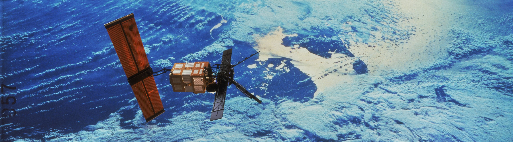 ERS-1 over the coast of The Netherlands in space